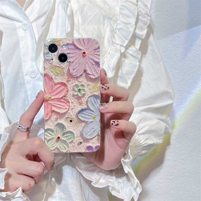 Luxury Soft Luxury Shockproof Mobile Phone Cases Fashion Flowers Glitter Laser Design iPhone 14 Pro Max 11 X XS XR 7 8 Plus SE