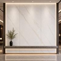 Panneau mural en marbre UV WYRAX 1220x2440mm 2.8mm Onyx blanc aspect onyx imperméable pour appartement, couloir, hall d'hôtel