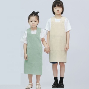 Leinen Baumwolle Schürzen Kinder Kinder Kreuz Riemen Leinen Küche Kind Schürze Schule Kittel & Schürze - Product Image 3