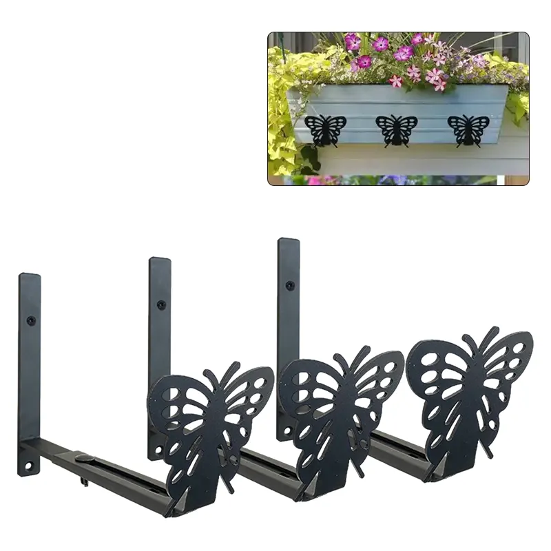 Nova Chegada Ajustável Planter Box Bracket com Borboleta Outdoor Suspensão Suportes