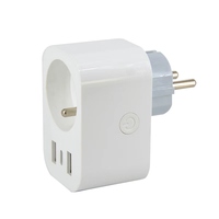 Prise intelligente française avec surveillance de la consommation d'énergie, 1 prise, 2 ports USB-A, 1 port Type-C, contrôle à distance par application, minuterie, prise WiFi avec mesure