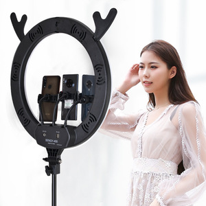 LED Ring Light 18 Inch Three Color Temperatures For Live Streaming Photography Mobile Phone Lighting External Fill Light - Product Image 1