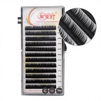 ASUSO - Extensiones de Pestañas Postizas Hechas a Mano, Veganas, de Pelo Sintético, Color Negro Natural, Volumen Natural, Rizo Individual, Largas