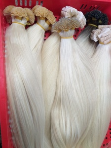 Cinta ins Queratina Punta plana Nano Link Ice Platinum Blond Ombre Color Extensiones de cabello humano Virgen Cutícula alineada Doble dibujado - Product Image 4