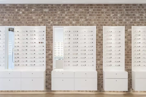 Phụ kiện hiển thị <span class=keywords><strong>Showcase</strong></span> cho cửa hàng quang học kính cửa hàng trang trí tường mounter hiển thị đồ nội thất với gương - Product Image 3