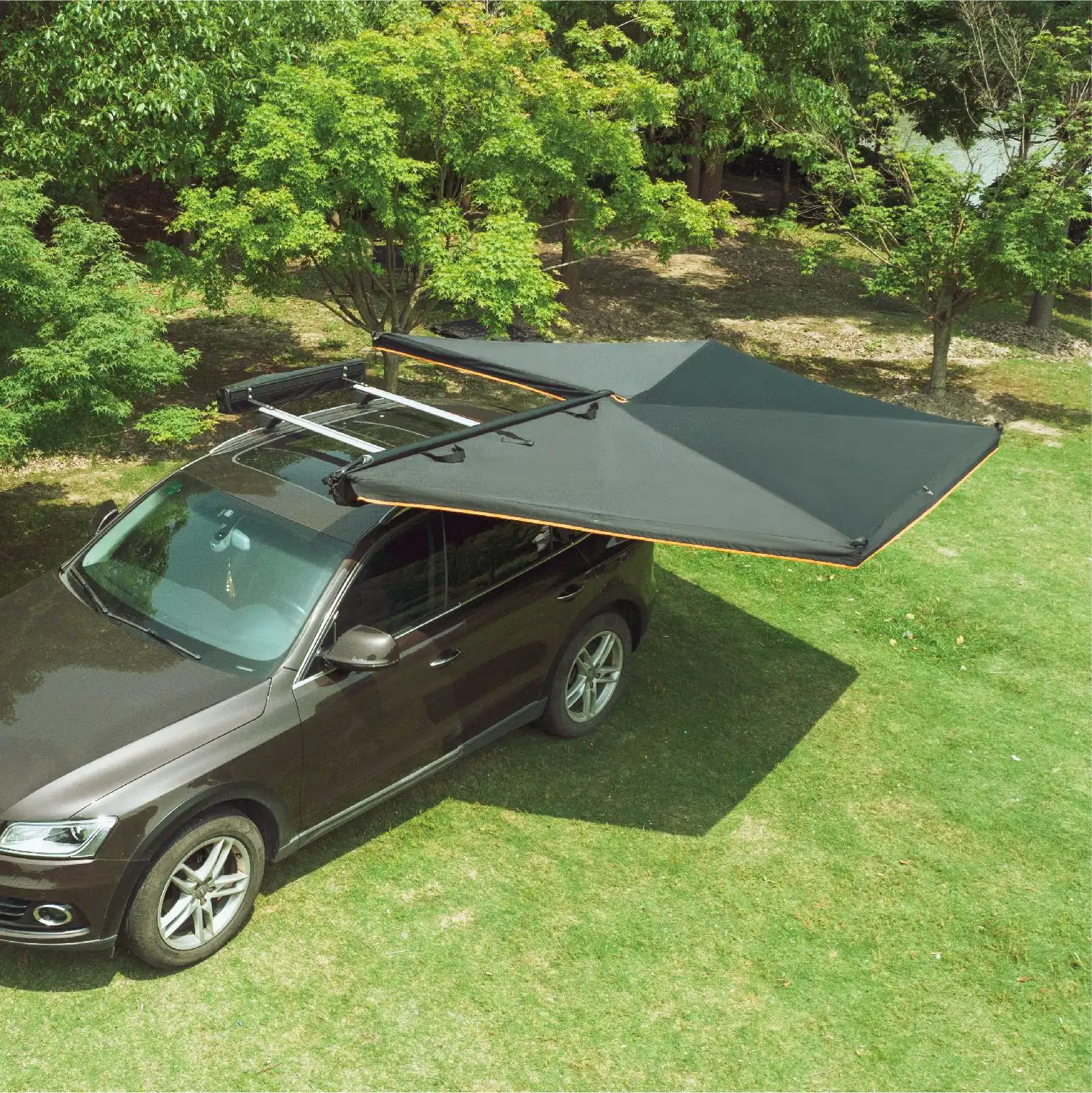 Wareda carcasa de aluminio lado del coche Independiente 270 toldo de pared estuche rígido con acceso a la tienda de la azotea