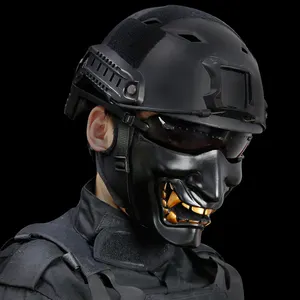 Tactical Prajna Half Face Mask Samurai Hannya Horror Halloween cosplay caccia ciclismo sport all'aria aperta mezze maschere protettive