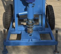 Foreuse électrique portable compacte pour forage de puits d'eau de 300 mm, profondeur 80 m, avec pompe à engrenages et pneus larges YJC
