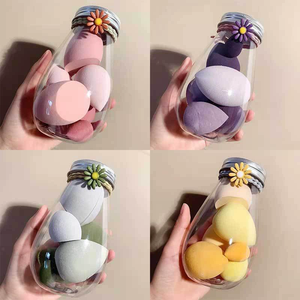 6 pièces violet en forme de goutte cosmétique beauté éponge marque privée OEM personnalisé lavable éponge mélangeur <span class=keywords><strong>marguerite</strong></span> dérive bouteille ensemble - Product Image 5