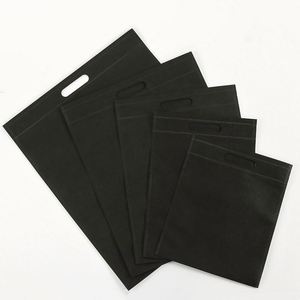 Bolsa de compras portátil de tela no tejida spunbond con bolsillo plano, perforada con cuatro agujeros, para tiendas de ropa y supermercados, con espacio para publicidad. - Product Image 3