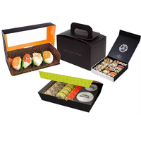 Boîte à Repas Bento Sushi Jetable en Carton Personnalisable avec Compartiments pour la Vente en Gros et à Emporter