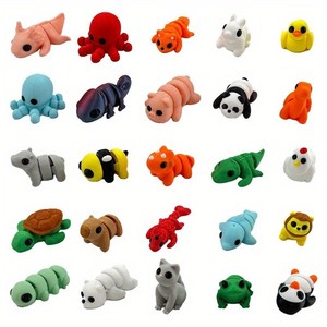 Colección de Adornos de Plástico, Figuras de Animales Silvestres Articuladas Impresas en 3D, Bolsa Sorpresa Misteriosa, Animal Aleatorio, Pascua, Halloween - Product Image 1