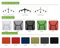 Chaises de bureau modernes pour la vente en gros, chaises ergonomiques en maille réglables en nylon pour le bureau à domicile, couleur bleue