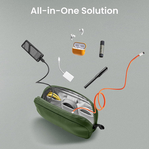 Electronics Organizer Travel Case, Water Resistant Travel Bag <b>Cable</b> Organizer for Essentials, Tech Pouch Accessories Storage - Product Image 2