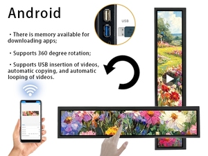 Kéo Dài Thanh Màn Hình Màn Hình Cảm Ứng USB Autoplay 24Inch 1920x360 Android11 Siêu Rộng Màn Hình Màn Hình 24 ''Xách Tay Màn Hình Hiển Thị - Product Image 5