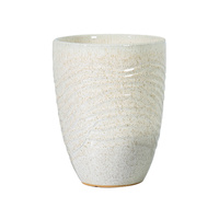 Vase décoratif moderne en fibre de verre blanc, motif floral en relief, pot de forme seau pour fêtes, hôtels et usage commercial