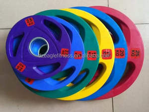 مطاط تجاري ملون مطلي 3Tree قبضات أرقام الأوزان المزلاج باربيل لرفع الأثقال - Product Image 3