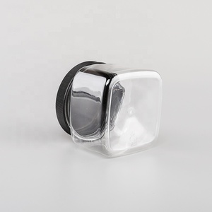 Refillable Square Low Profile Containers Plastic Slime Travel Jars with lids 440ml