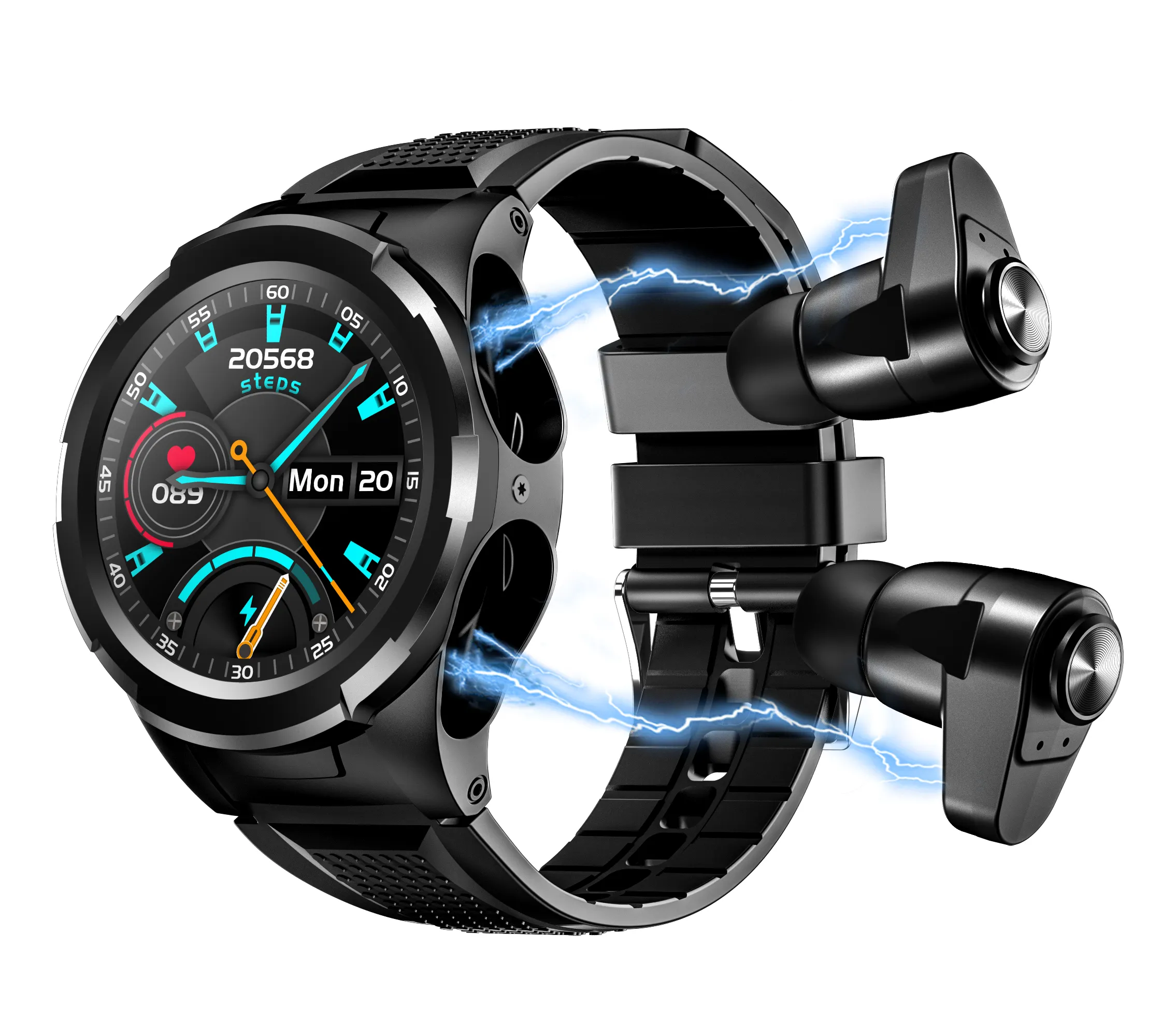 S201/F6 Smart Watch con auricolari Rouch 1.28 pollici schermo lettore musicale monitoraggio della salute della moda Smart Watch