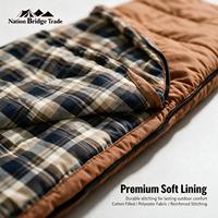 Kantong Tidur Camping Tipe Amplop 3 Musim Hangat Cuaca Dingin Musim Panas Musim Semi Musim Gugur Ringan Tahan Air Poliester Luar Ruangan