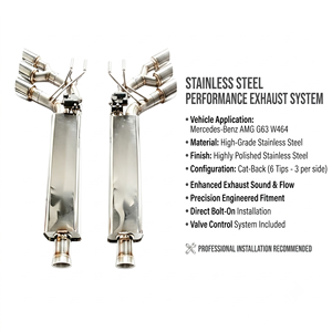 Vortex Global-Shop Preferred Precision Stainless Steel Side-Exit System For Mercedes-Benz AMG G63 W464 - Product Image 1