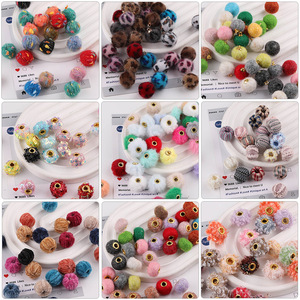 Cuentas de fieltro de lana con pompón, tamaño mediano, redondas, accesorios de joyería DIY para hacer pendientes, material de hilo para manualidades. - Product Image 2