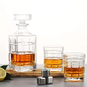 Klassischer Hersteller Bulk Großhandel Crystal 750ml Whisky Dekan ter mit Brille