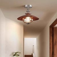 Plafonnier LED vintage en fer et verre de style français, à montage en surface, avec télécommande et contrôle par application, CRI 98 élevé, pour couloirs, entrées, cuisines/salles de bain