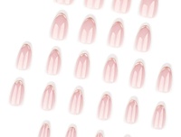 24 faux ongles blancs simples réutilisables faits à la main avec outils de pose – Vente en gros usine