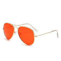 Lunettes de soleil RB Metal Pilot Solid Designer pour toutes les formes de visage, verres polarisés rouges, légères, vision nocturne