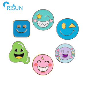 卸売り漫画クリエイティブシンプルスマイルエナメルピンカスタムロゴスマイルフェイスレインボーラペルピンブローチ喪エナメルブローチピン - Product Image 1