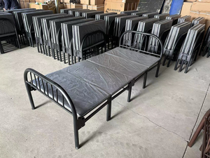 Simple <b>Double</b> <b>Folding</b> <b>Bed</b> with Mattress Steel Frame Guest <b>Bed</b> Storage <b>Bed</b> Bedroom Apartment Villa Hospital Assembled Extendable - Product Image 6