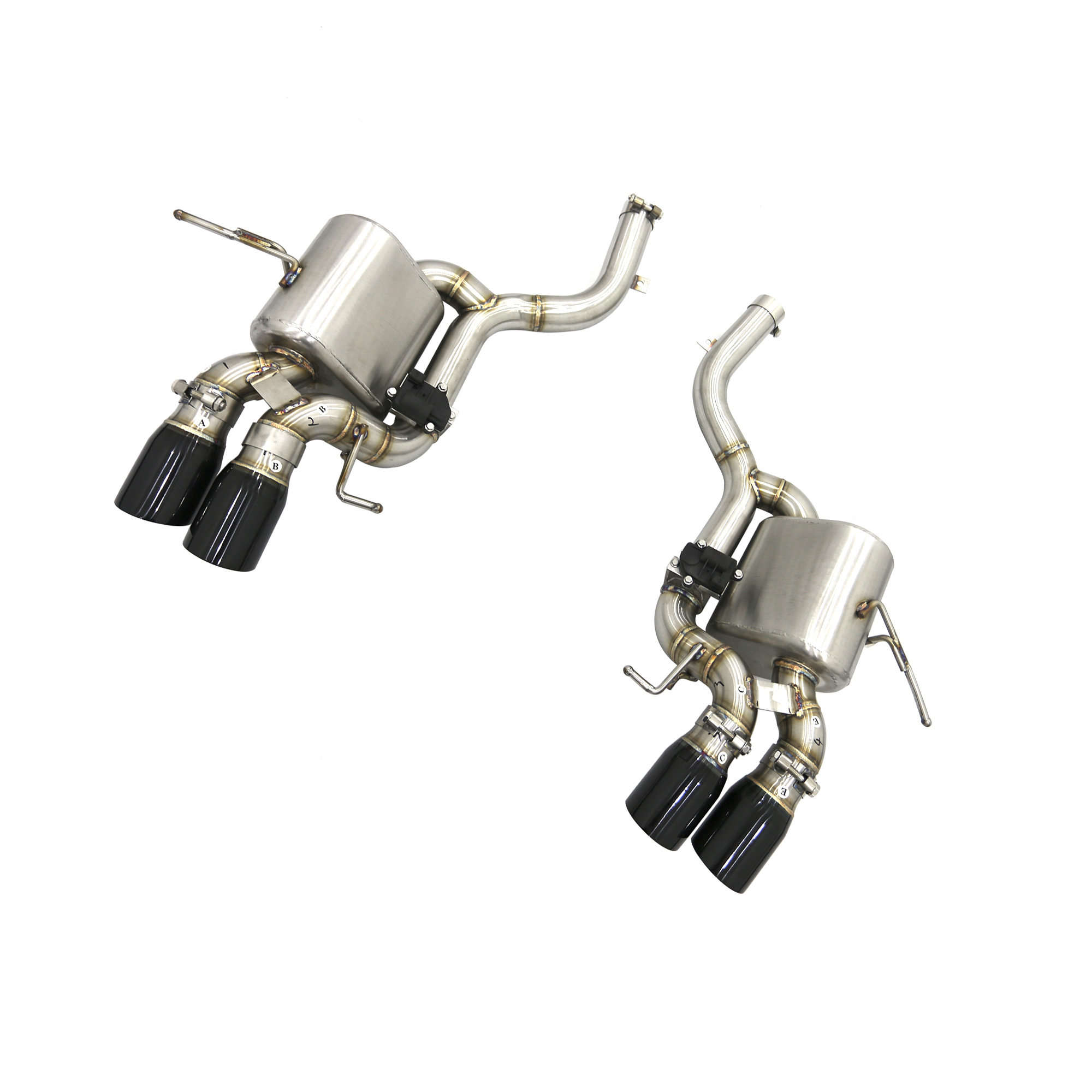 VantaFlow Stainless Steel304 Axle Back for Maserati GranTurismo/GT M145 4.2/4.7 2007-2019 High Performance Exhaust Muffler Plated Black
