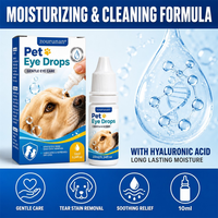 Gouttes oculaires pour animaux Zourunan 10ml, acide hyaluronique, rinçage doux des yeux, soin quotidien pour chiens et chats, hygiène animale, vente en gros en marque privée