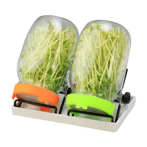Tapas de germinación de tarro de albañil de plástico con pantalla de frijol, Kit de germinación de tarro de albañil para interiores para tarros de albañil de boca ancha - Product Image 1