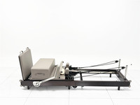 Máquina de Pilates Reformer Profesional para Estudio, Pintada, de Alta Calidad, Negra, Plegable, de Madera de Nogal