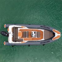 Bateau pneumatique Liya 22 pieds (6,6 m) certifié CE ISO, fabricant de bateaux à coque en fibre de verre, bateau gonflable à adsorption sous vide avec réservoir de carburant de 200 L