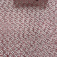 Tissu en maille de nylon respirant rouge 25 g/m² léger 1 mm 100 % nylon pour robes de soirée et robes à paillettes, tissu tulle, tissu dentelle