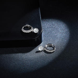 RuiXuan Boutique Moissanite Stone Hoop Casual <b>Sterling</b> <b>Silver</b> Jewelry <b>Earrings</b> - Product Image 4