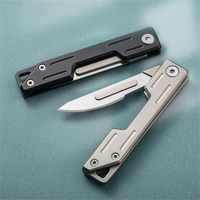 Mini couteau de poche pliable EDC, manche métallique, coupe-usage portable pour extérieur, maison, papier, corde, usage quotidien