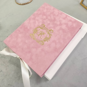 Charmantes invitations <span class=keywords><strong>de</strong></span> mariage é<span class=keywords><strong>l</strong></span>égantes en velours rose, présentées dans une boîte avec une forme spéciale en acrylique <span class=keywords><strong>miroir</strong></span> or rose, Caixa Convite <span class=keywords><strong>de</strong></span> luxe - Product Image 2