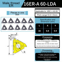 Zhizhao Bang Internal External Threading Inserts CNC 16ER/IR Large Pitch Imperial 55-degree for Stainless Steel Lathes