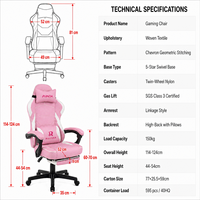 Chaise de bureau ergonomique pour le gaming, inclinable, avec support lombaire, dossier haut, pivotante, hauteur réglable, repose-pieds, design européen