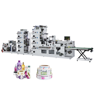 Máquina automática de impresión flexográfica de etiquetas con laminación, troquelado rotativo, corte longitudinal, película adhesiva de papel de estación - Product Image 1