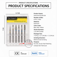Tête de meulage anti-peau morte, ensemble de tête de meulage de vernis à ongles en diamant pour enlever les ongles