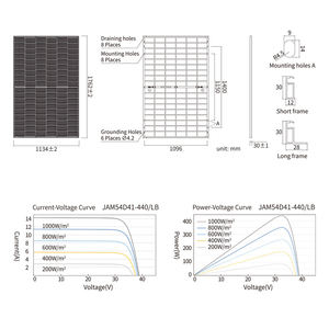Fast JA Solar 460W JAM54D41 LB China Stock N-type for Double-glass 23% Efficiency 108mm Cell <b>Black</b> <b>Frame</b> Bifacial 1762x1134mm - Product Image 2