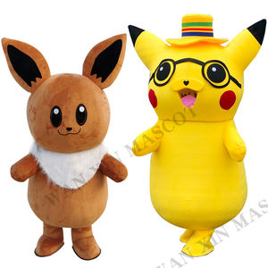 Adult Inflatable Pikachu Eevee Mascot Costume With Battery Cosplay Party Toy