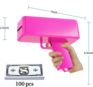Pink Social Media Money Gun Shooter Cash Cannon Papel <span class=keywords><strong>de</strong></span> plástico para TikTok Instagram Live <span class=keywords><strong>Videos</strong></span> Influencer Clips Cumpleaños - Product Image 4