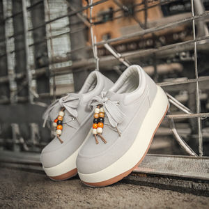 Zapatos Casuales para Hombre con Logotipo Personalizado, Color Gris, de Caña Baja, Transpirables, Retro, con Plataforma y Suela Gruesa para Aumentar la Estatura, Ideales para el Verano - Product Image 3