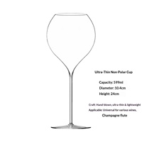 Verre à vin ultra-fin et translucide en cristal, coupe Infinity haut de gamme pour vin blanc pétillant, design minimaliste